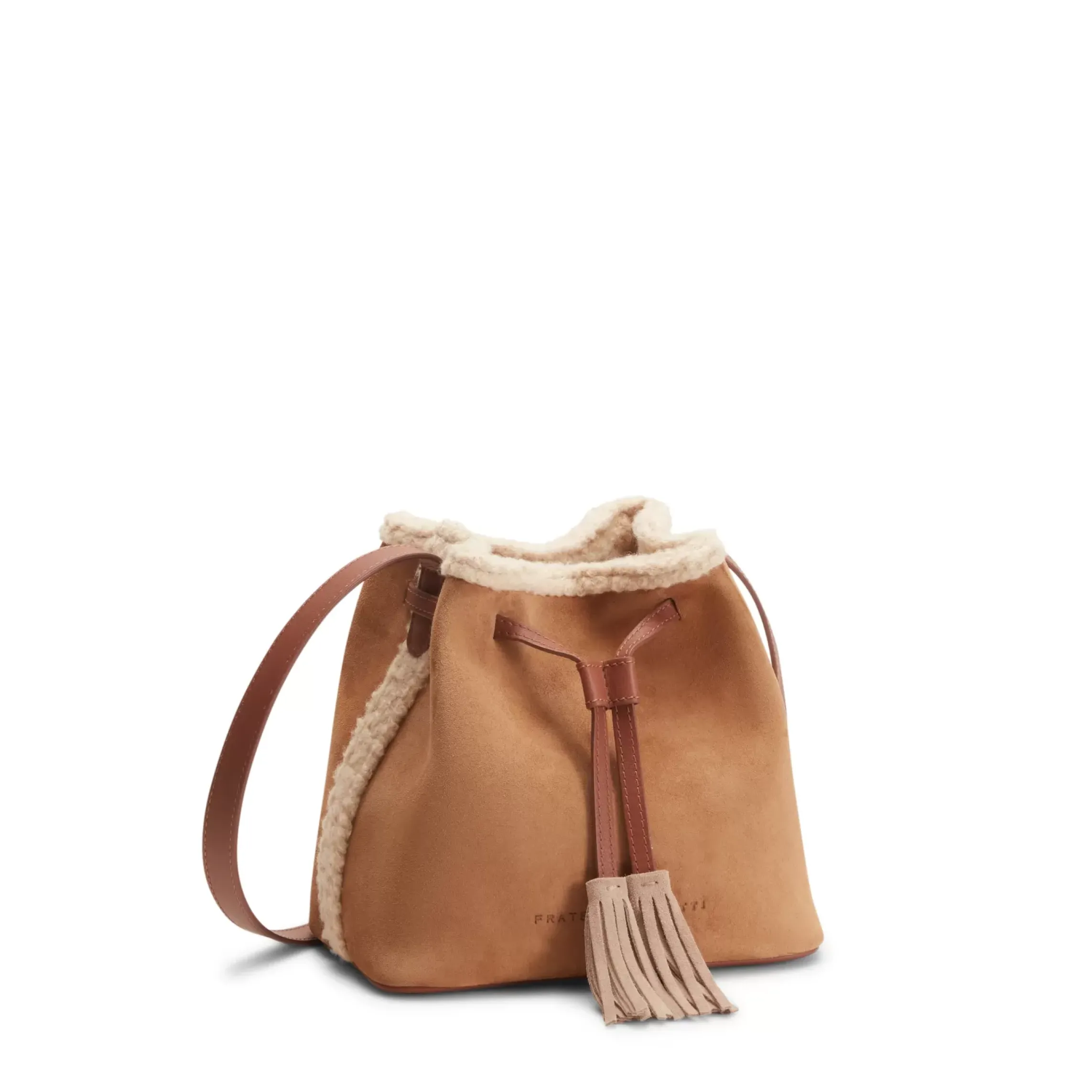 Fratelli Rossetti Barley-coloured suede bucket bag|^ Bags