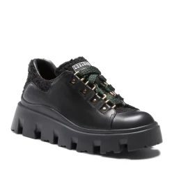 Fratelli Rossetti Black leather and fabric lace-up shoe|^ Sneakers
