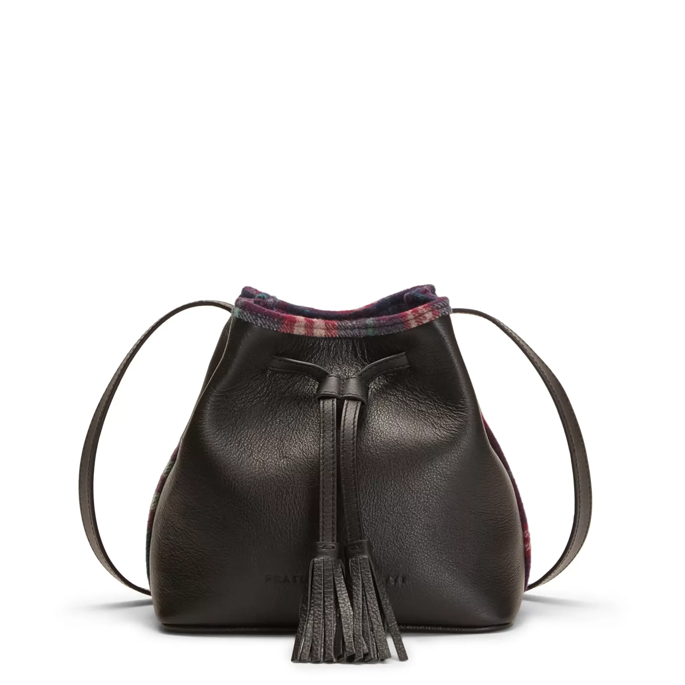 Fratelli Rossetti Black leather and fabric bucket bag|^ Bags