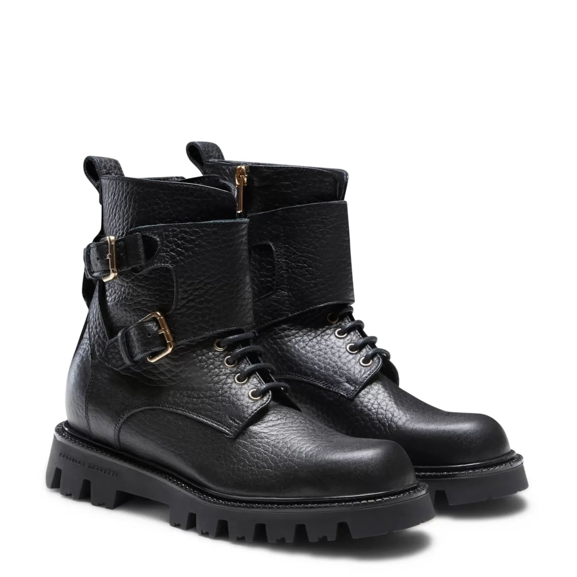 Fratelli Rossetti Black leather biker boot|^ Ankle Boots