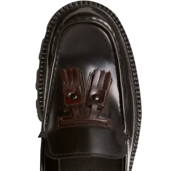 Fratelli Rossetti Black leather Fiocchetto Patch Registered Design loafer|^ Loafers