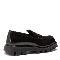 Fratelli Rossetti Black leather Fiocchetto Patch Registered Design loafer|^ Loafers