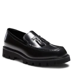 Fratelli Rossetti Black leather Fiocchetto Patch Registered Design loafer|^ Loafers