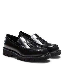 Fratelli Rossetti Black leather Fiocchetto Patch Registered Design loafer|^ Loafers