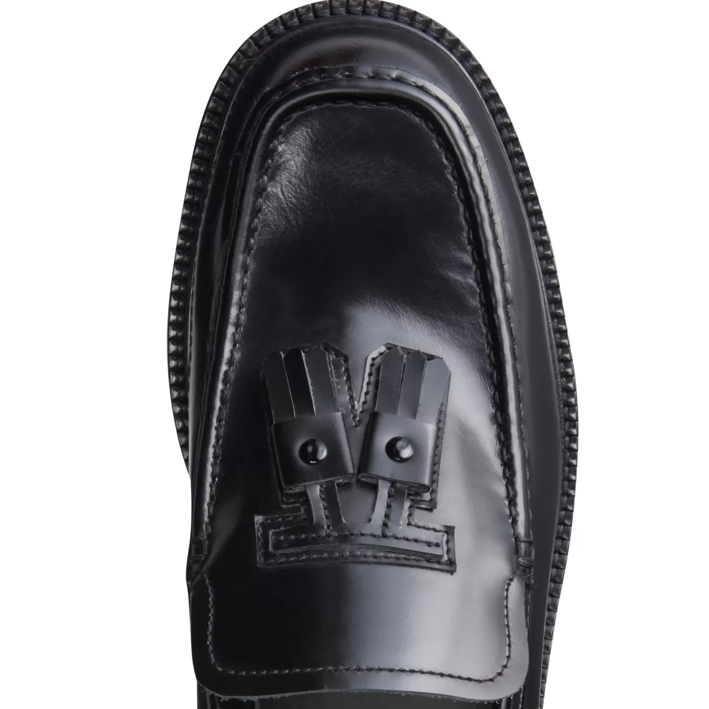 Fratelli Rossetti Black leather Fiocchetto Patch Registered Design loafer|^ Loafers