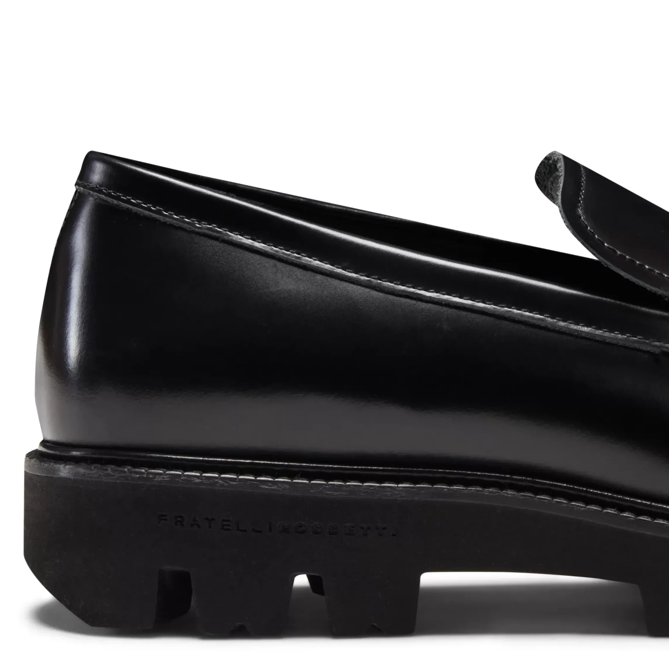 Fratelli Rossetti Black leather Fiocchetto Patch Registered Design loafer|^ Loafers