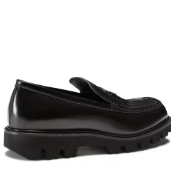 Fratelli Rossetti Black leather Fiocchetto Patch Registered Design loafer|^ Loafers