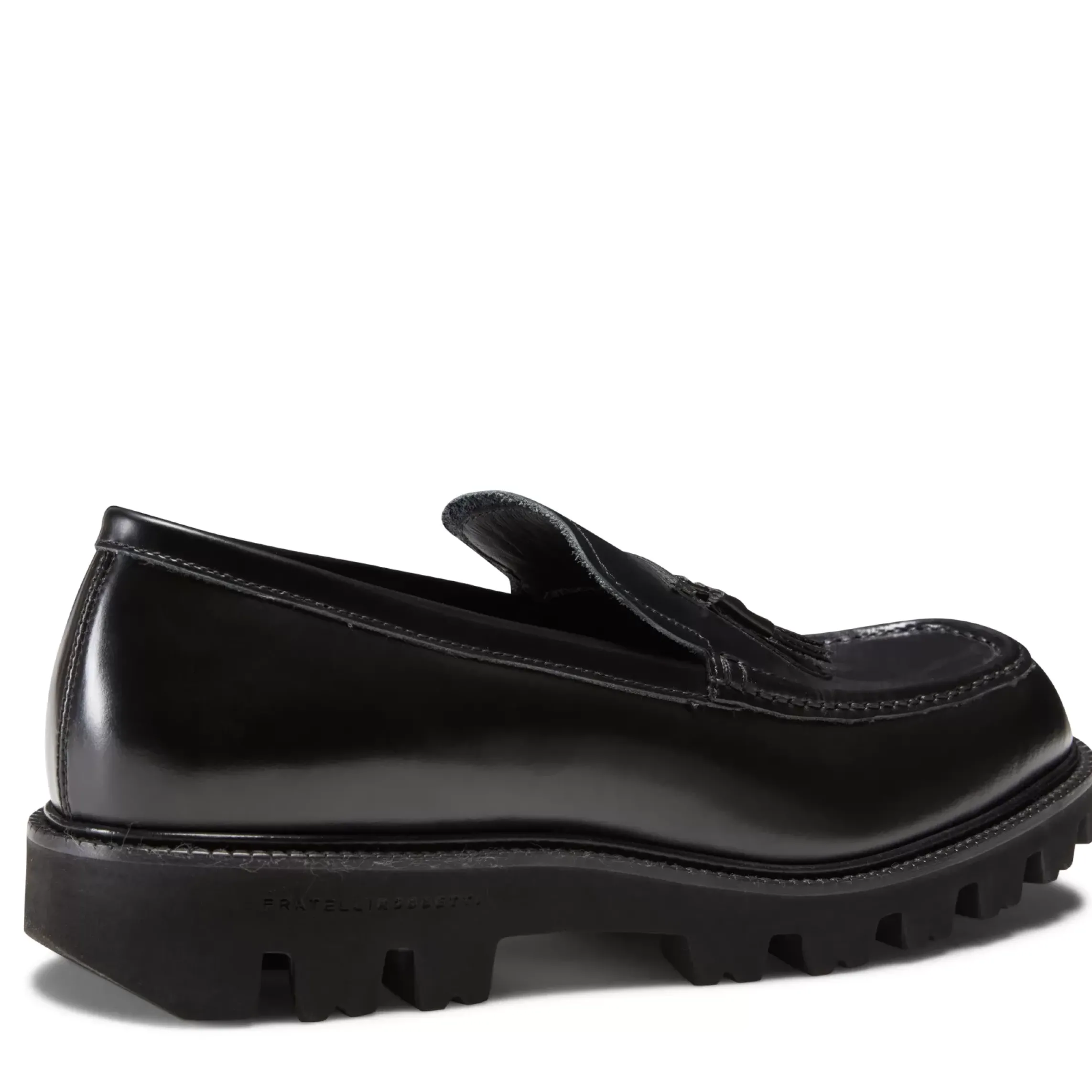 Fratelli Rossetti Black leather Fiocchetto Patch Registered Design loafer|^ Loafers