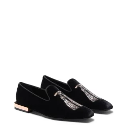 Fratelli Rossetti Black velvet Hobo slipper|^ Slip On