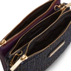 Fratelli Rossetti Blue/purple leather and fabric Esquire clutch|^ Bags