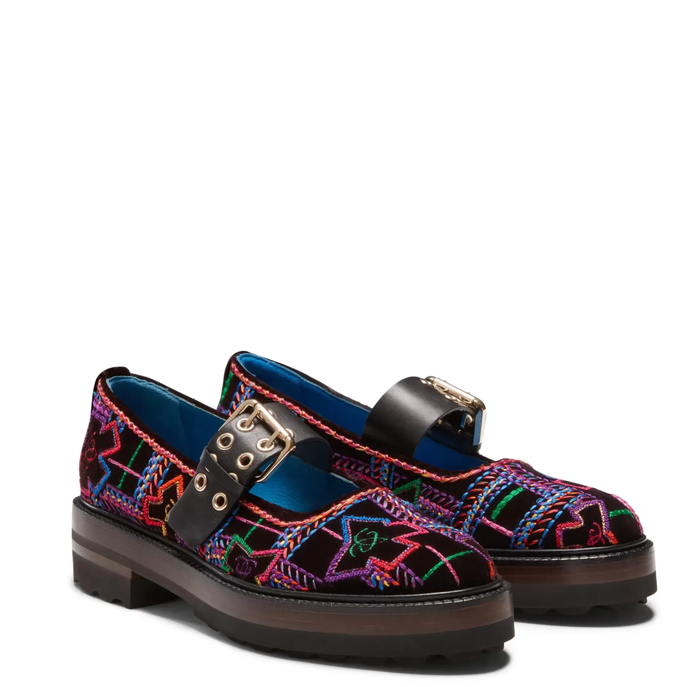 Fratelli Rossetti Brera Special Embroidery ballet flat in multi-coloured velvet|^ Décolleté