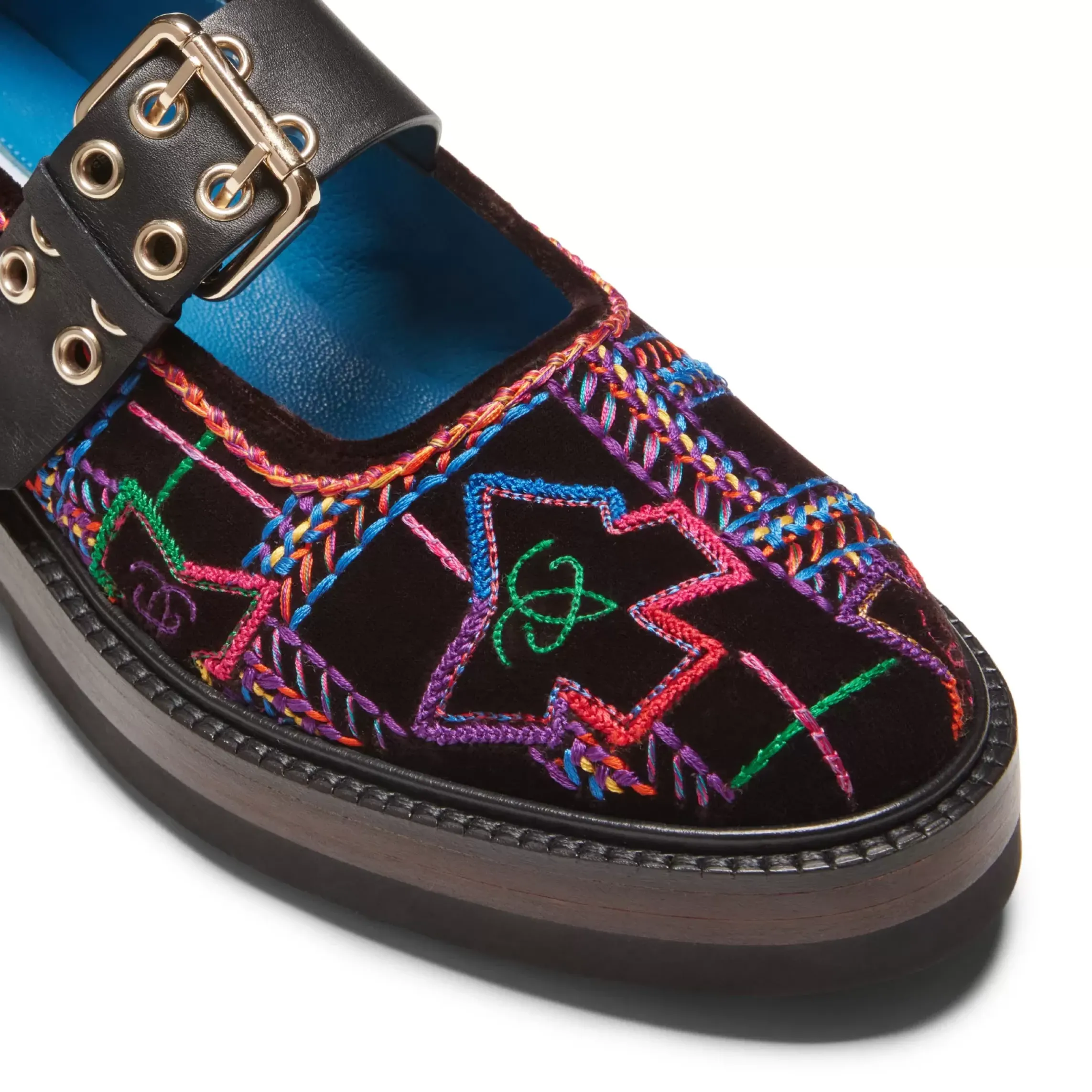 Fratelli Rossetti Brera Special Embroidery ballet flat in multi-coloured velvet|^ Décolleté