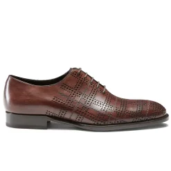 Fratelli Rossetti Brown leather Tartan Oxford shoe|^ Lace-up Shoes