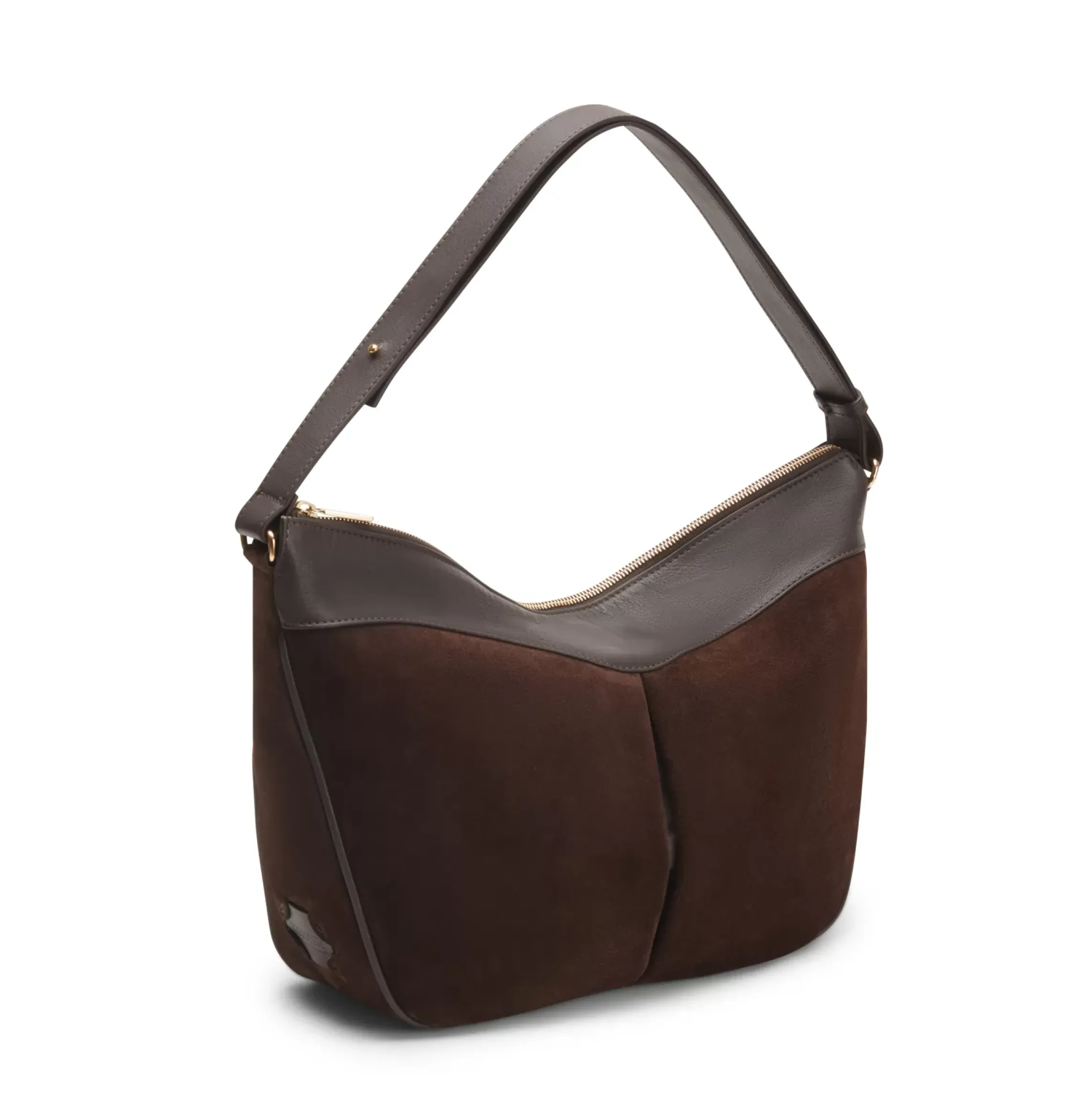 Fratelli Rossetti Cocoa brown suede Claire shoulder bag|^ Bags