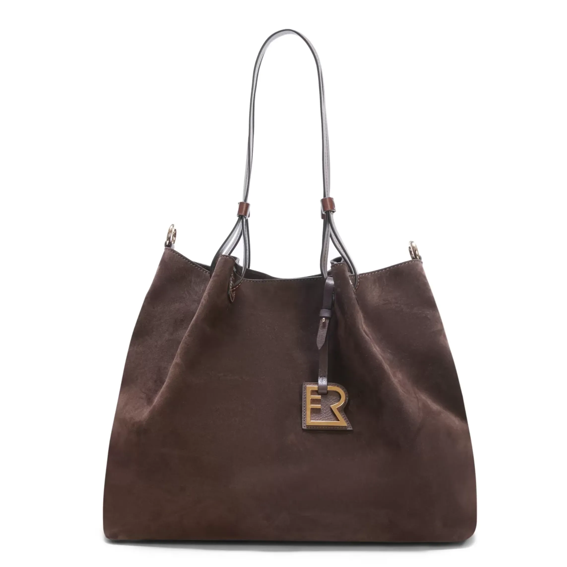 Fratelli Rossetti Cocoa brown suede tote bag|^ Bags