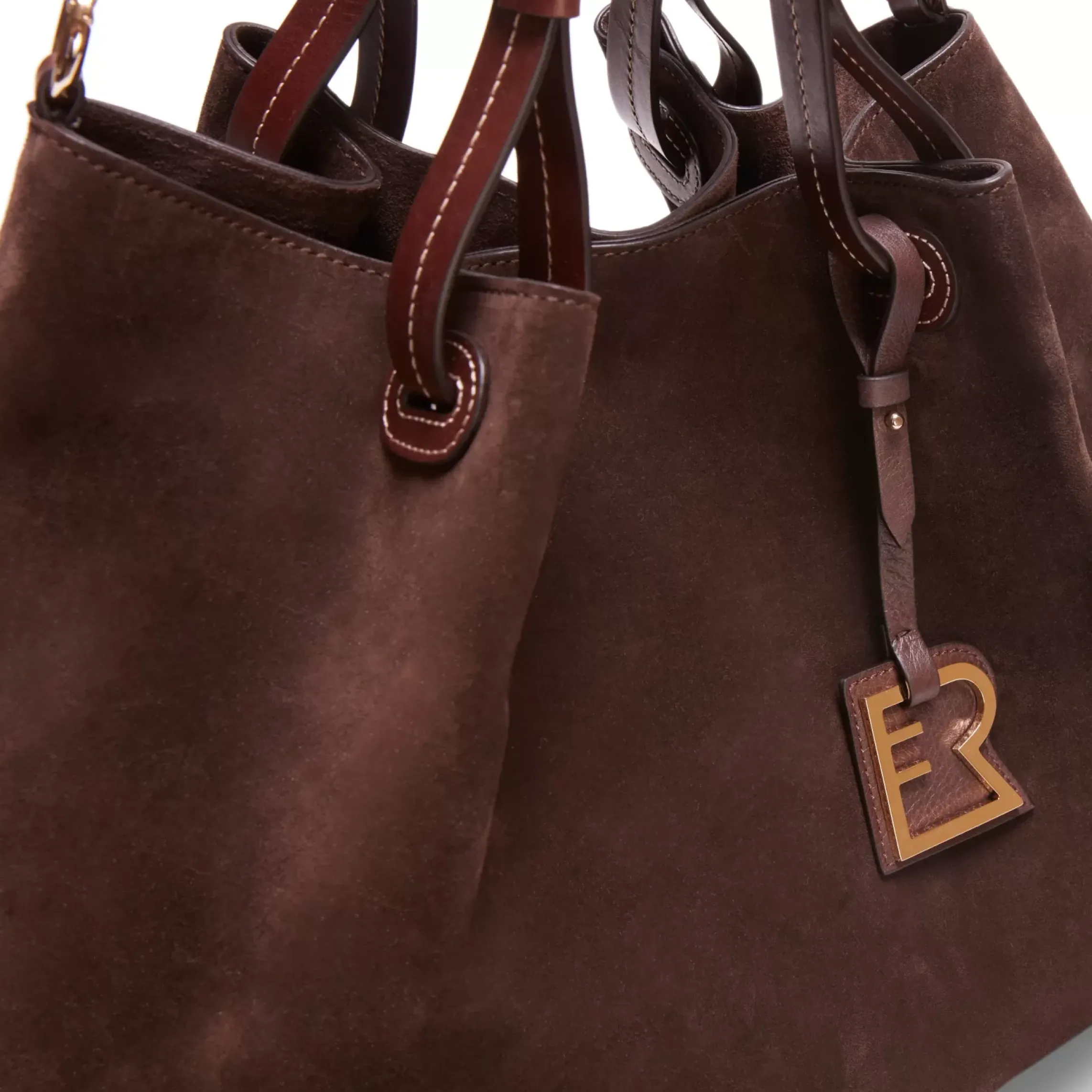 Fratelli Rossetti Cocoa brown suede tote bag|^ Bags