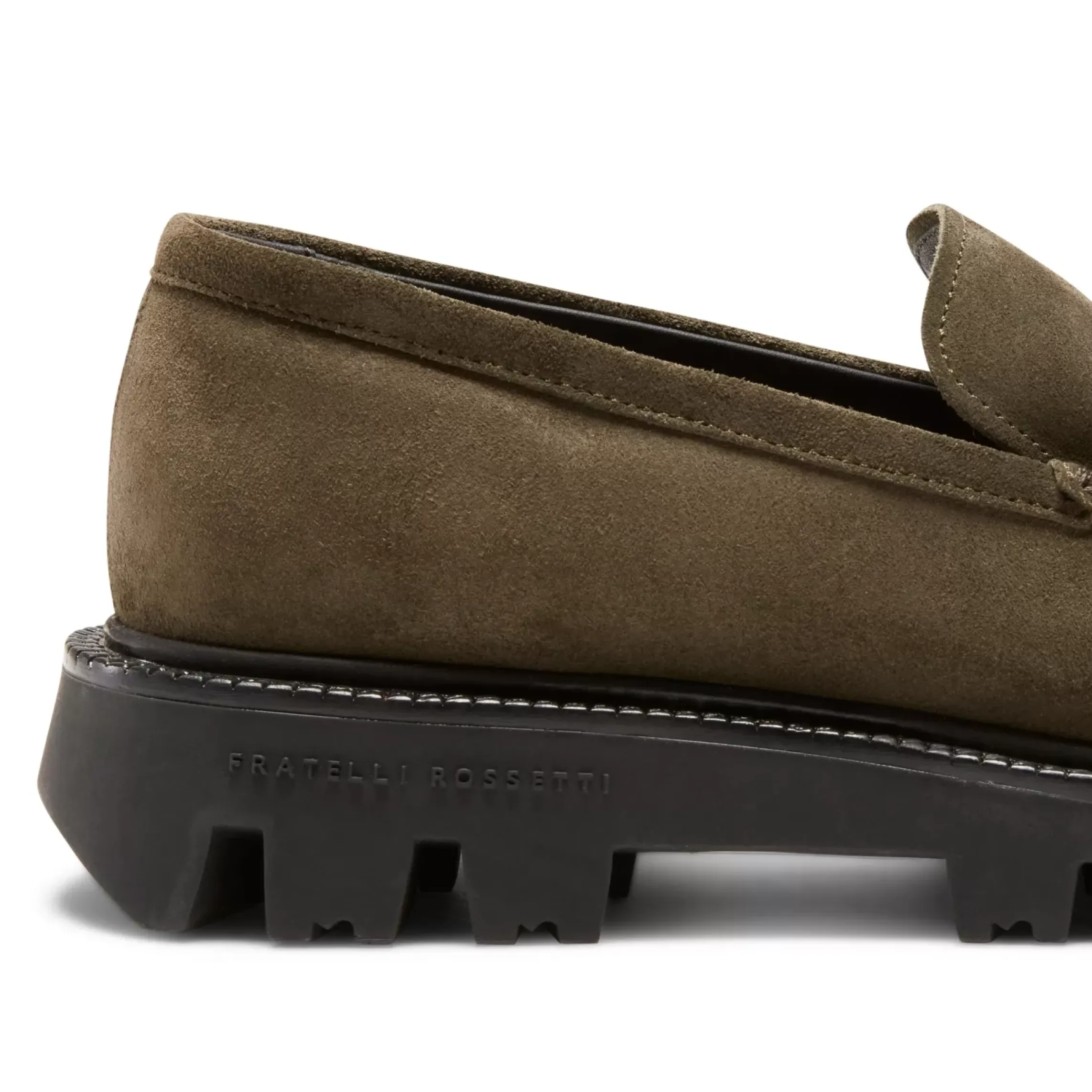 Fratelli Rossetti Fiocchetto Patch Registered Design loafer in forest green suede|^ Loafers
