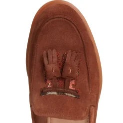Fratelli Rossetti Fiocchetto Patch Registered Design loafer in burnt-colour suede|^ Slip On