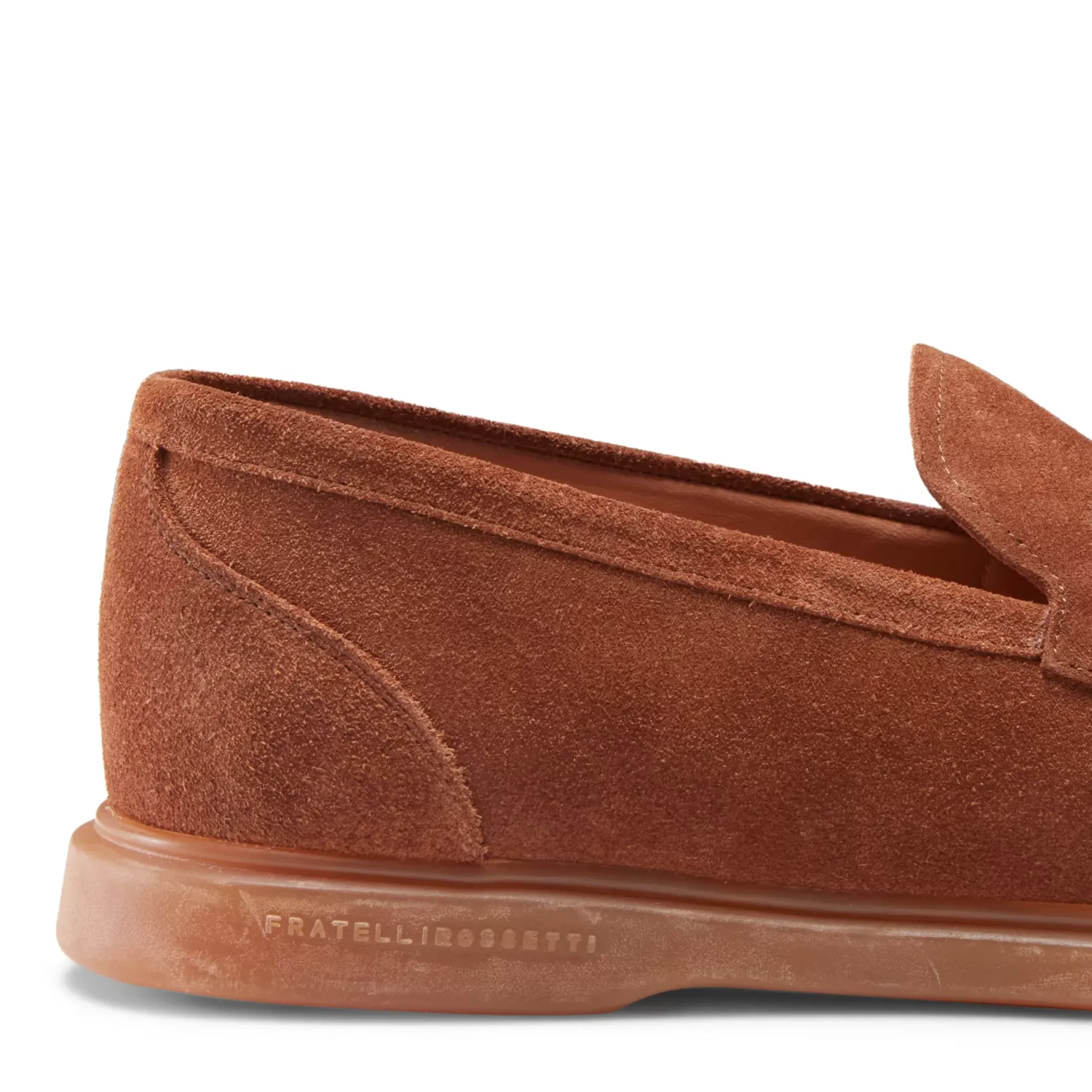 Fratelli Rossetti Fiocchetto Patch Registered Design loafer in burnt-colour suede|^ Slip On