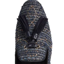 Fratelli Rossetti Hobo slipper in blue fabric|^ Slip On