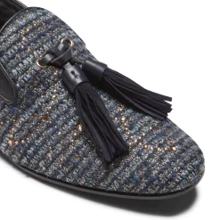 Fratelli Rossetti Hobo slipper in blue fabric|^ Slip On