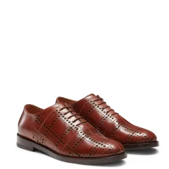 Fratelli Rossetti Mahogany leather Tartan Oxford shoe|^ Lace-up Shoes