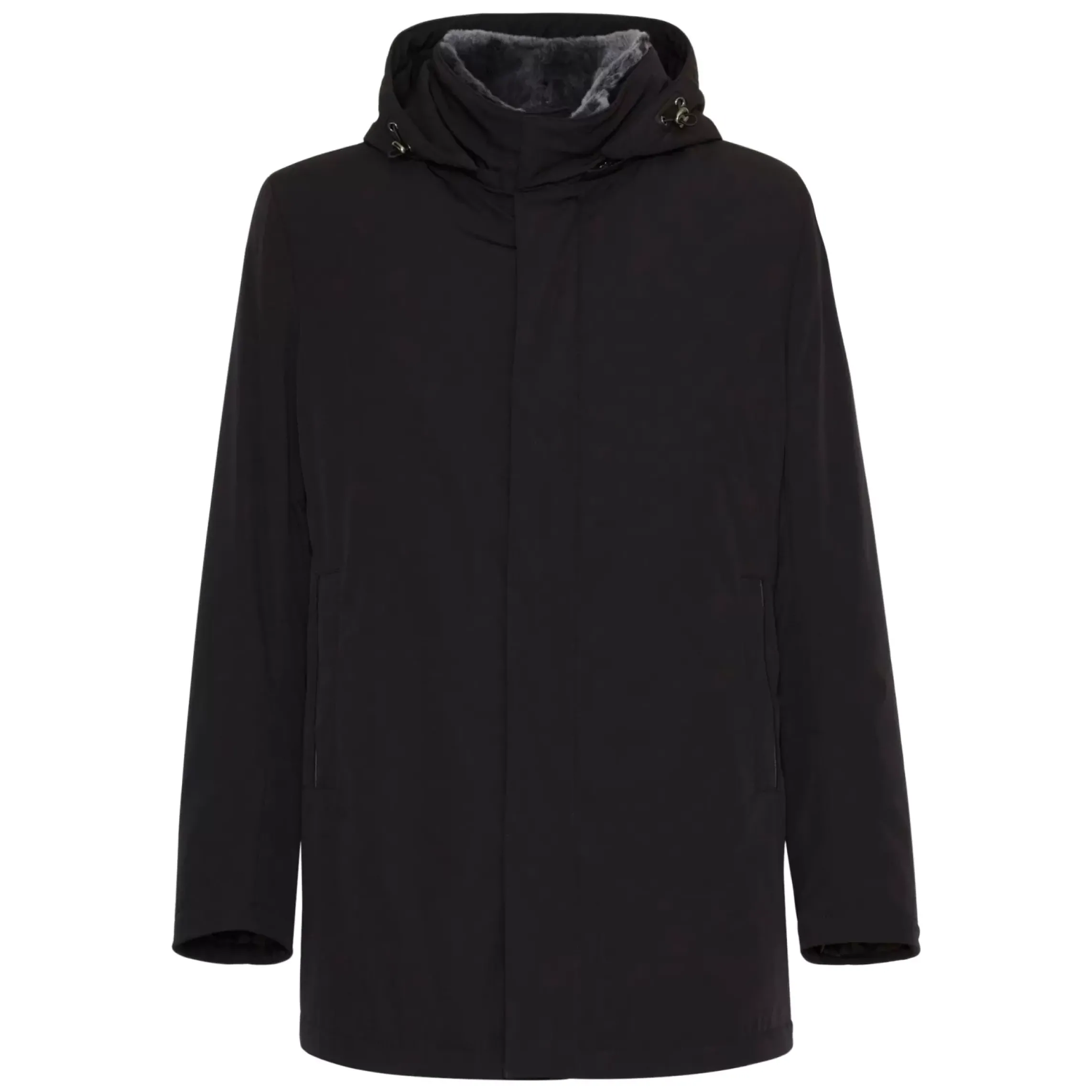 Fratelli Rossetti Men’s black jacket in shearling and technical fabric|^ Outerwear