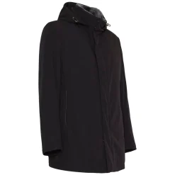 Fratelli Rossetti Men’s black jacket in shearling and technical fabric|^ Outerwear