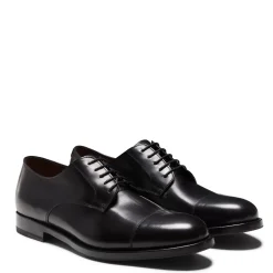 Fratelli Rossetti Men’s black leather lace-up Derby shoe|^ Lace-up Shoes