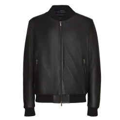 Fratelli Rossetti Men’s black nappa leather jacket|^ Outerwear