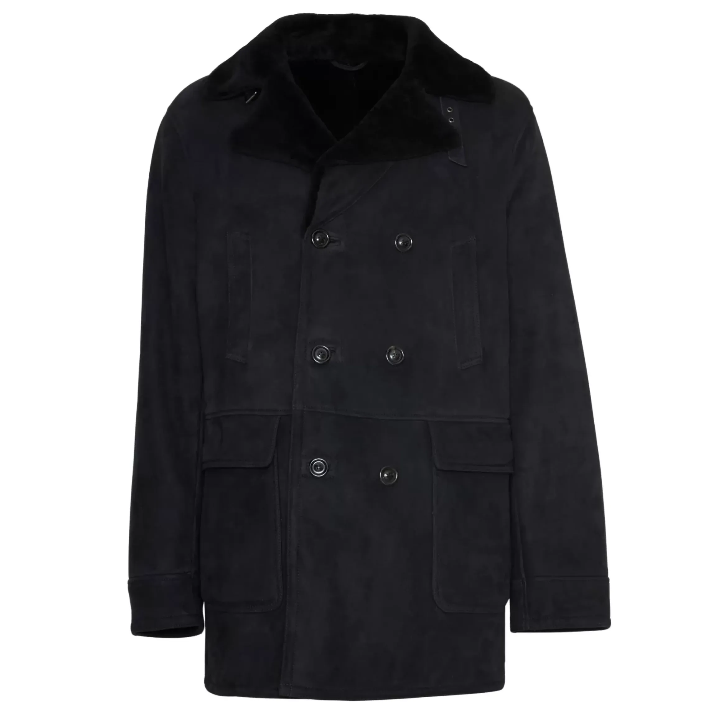 Fratelli Rossetti Men’s blue shearling coat|^ Outerwear