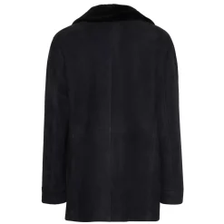Fratelli Rossetti Men’s blue shearling coat|^ Outerwear