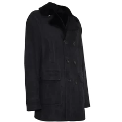 Fratelli Rossetti Men’s blue shearling coat|^ Outerwear