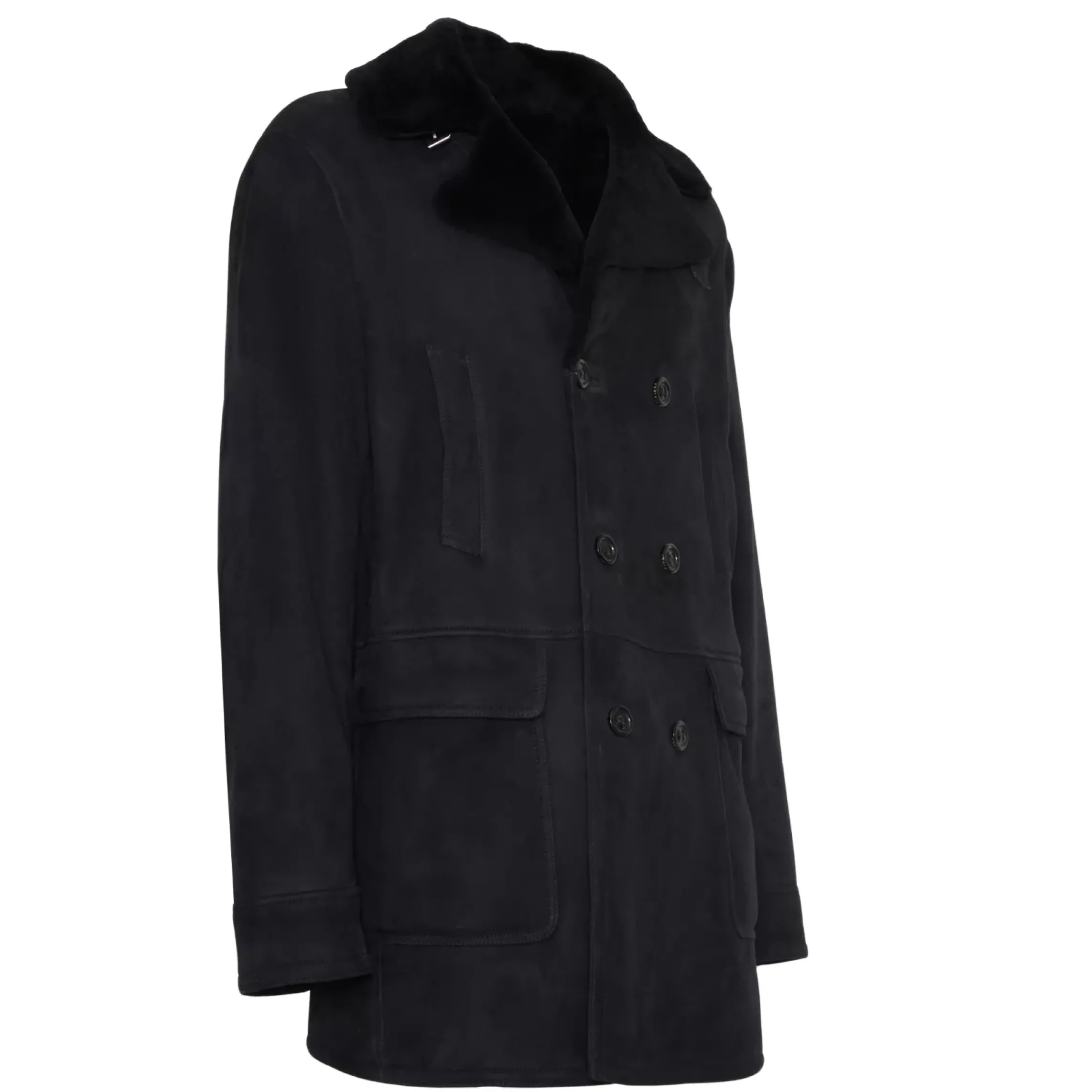 Fratelli Rossetti Men’s blue shearling coat|^ Outerwear