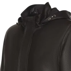 Fratelli Rossetti Men’s brown suede caban coat|^ Outerwear