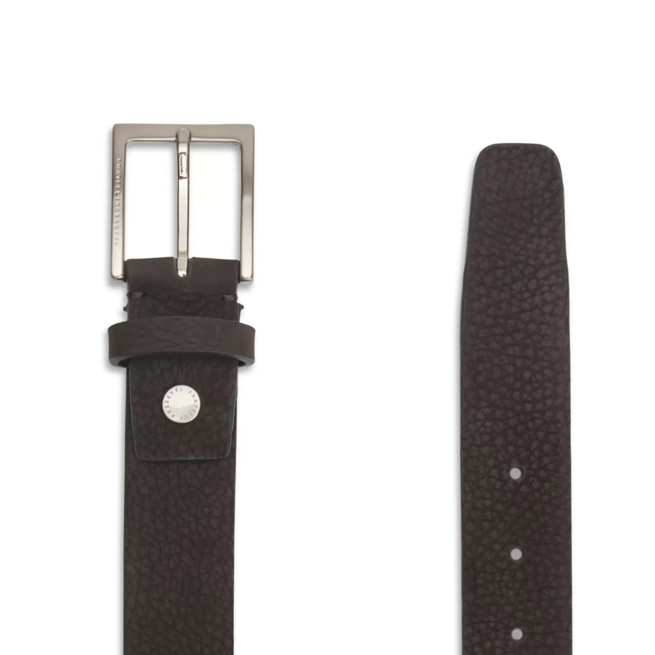 Fratelli Rossetti Men's cocoa brown nubuck belt|^ Belts