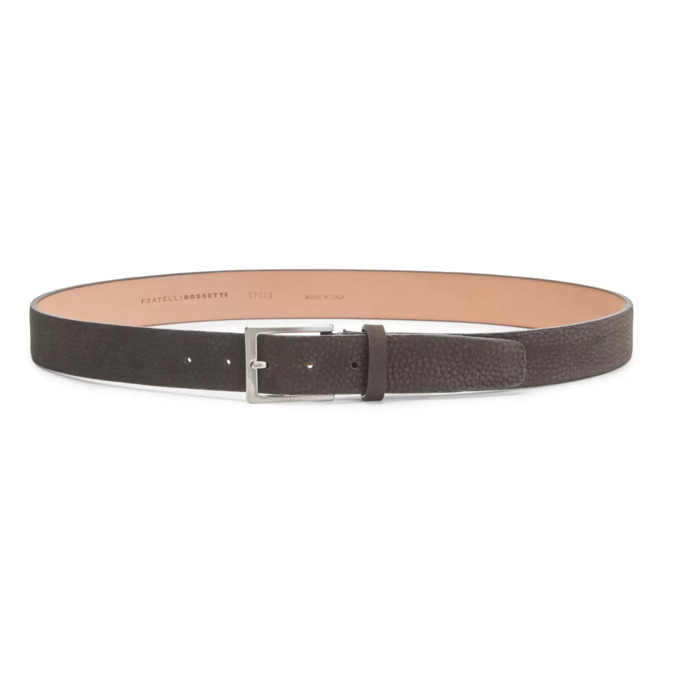 Fratelli Rossetti Men's cocoa brown nubuck belt|^ Belts