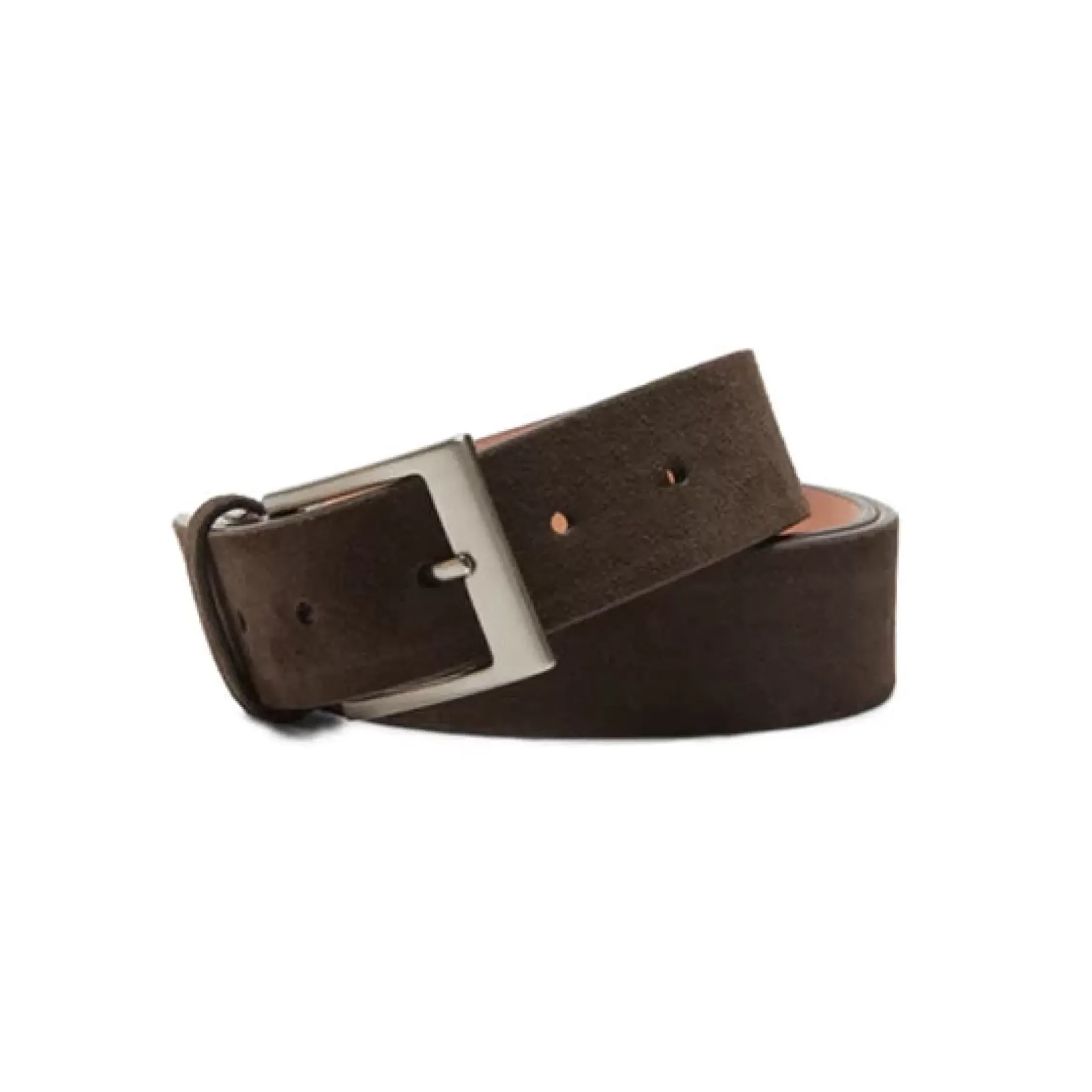 Fratelli Rossetti Men's cocoa brown suede belt|^ Belts