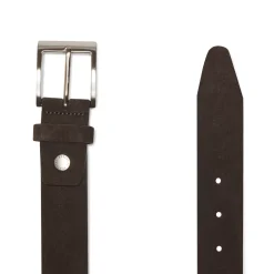 Fratelli Rossetti Men's cocoa brown suede belt|^ Belts