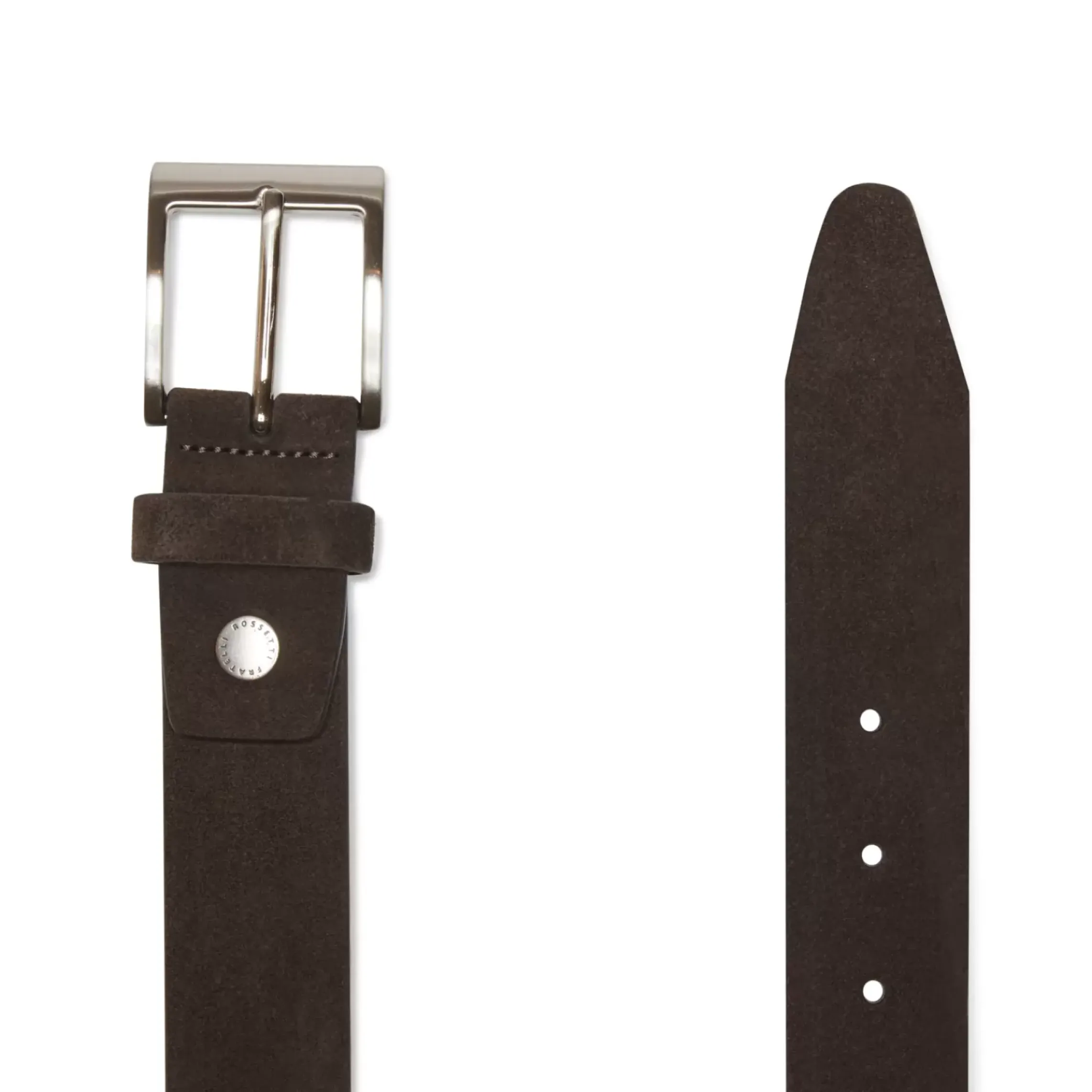 Fratelli Rossetti Men's cocoa brown suede belt|^ Belts