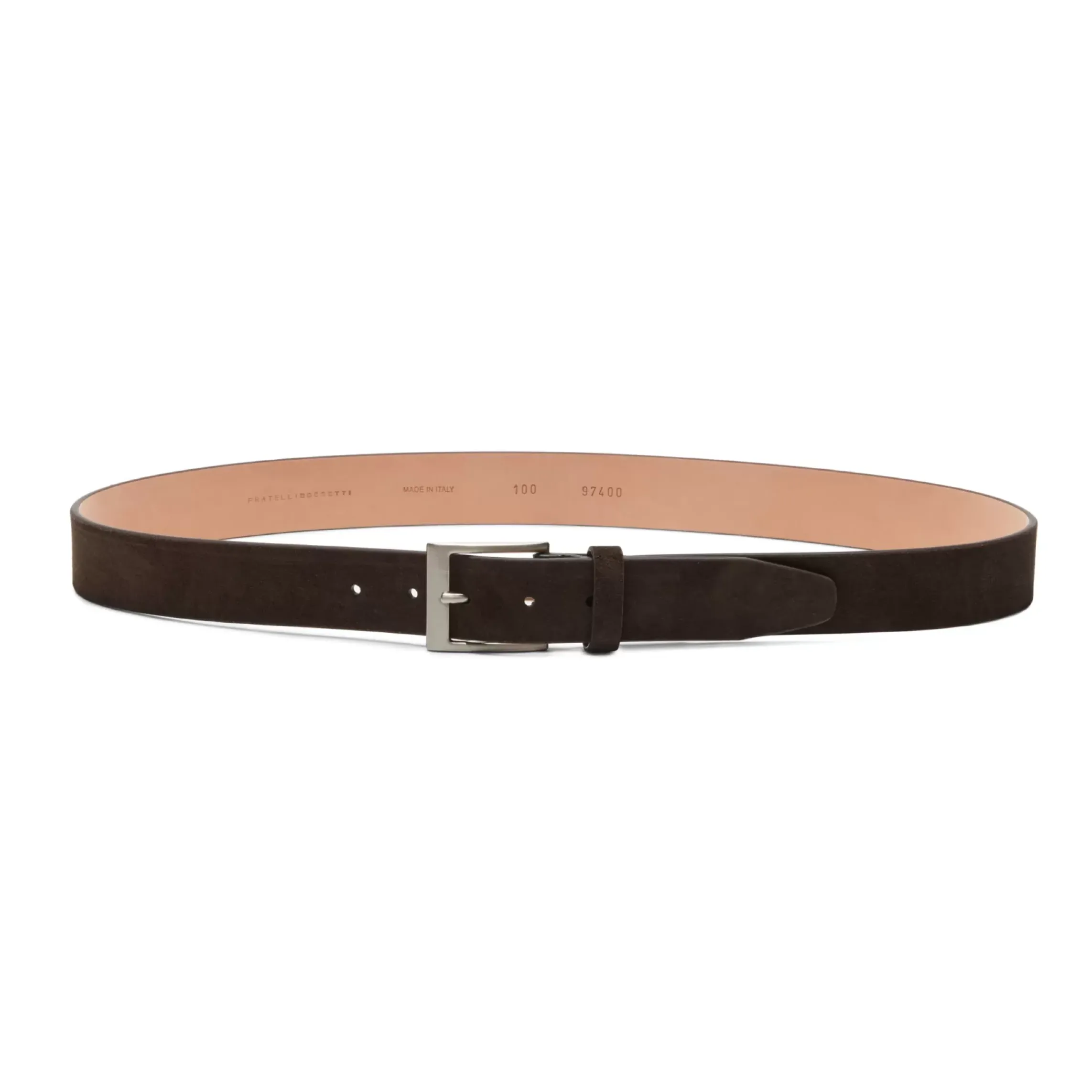 Fratelli Rossetti Men's cocoa brown suede belt|^ Belts
