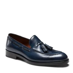 Fratelli Rossetti Navy blue leather Brera loafer|^ Loafers