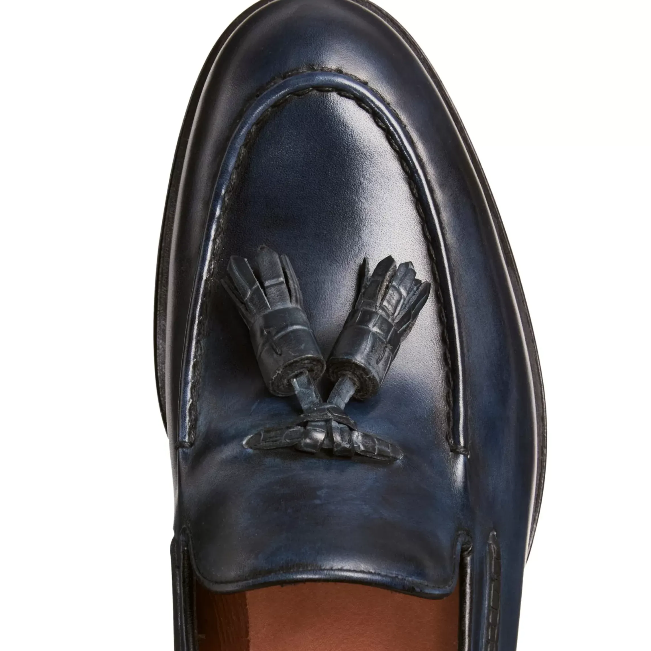 Fratelli Rossetti Navy blue leather Brera loafer|^ Loafers