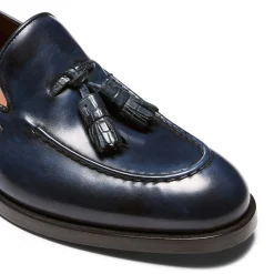 Fratelli Rossetti Navy blue leather Brera loafer|^ Loafers