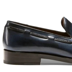 Fratelli Rossetti Navy blue leather Brera loafer|^ Loafers