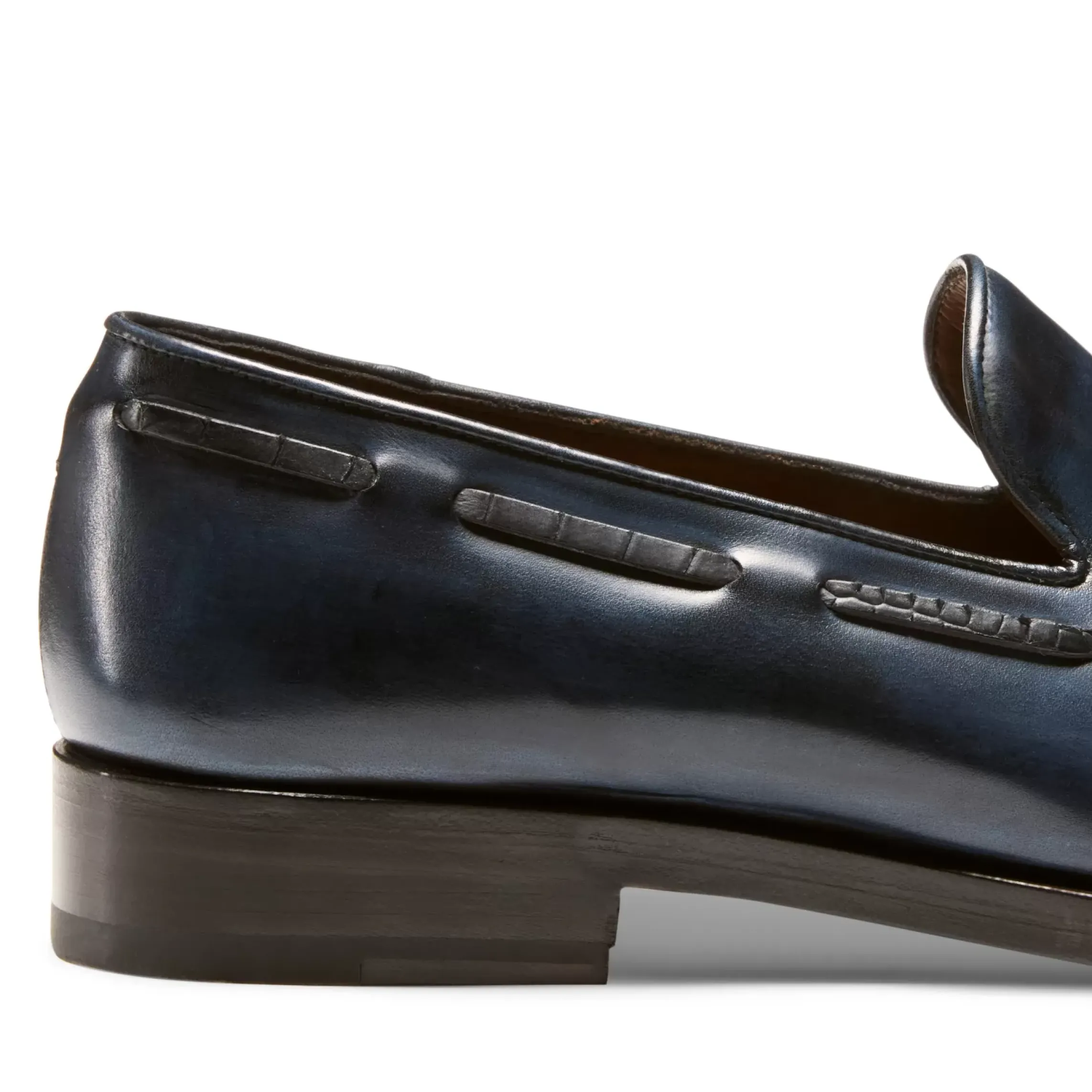 Fratelli Rossetti Navy blue leather Brera loafer|^ Loafers