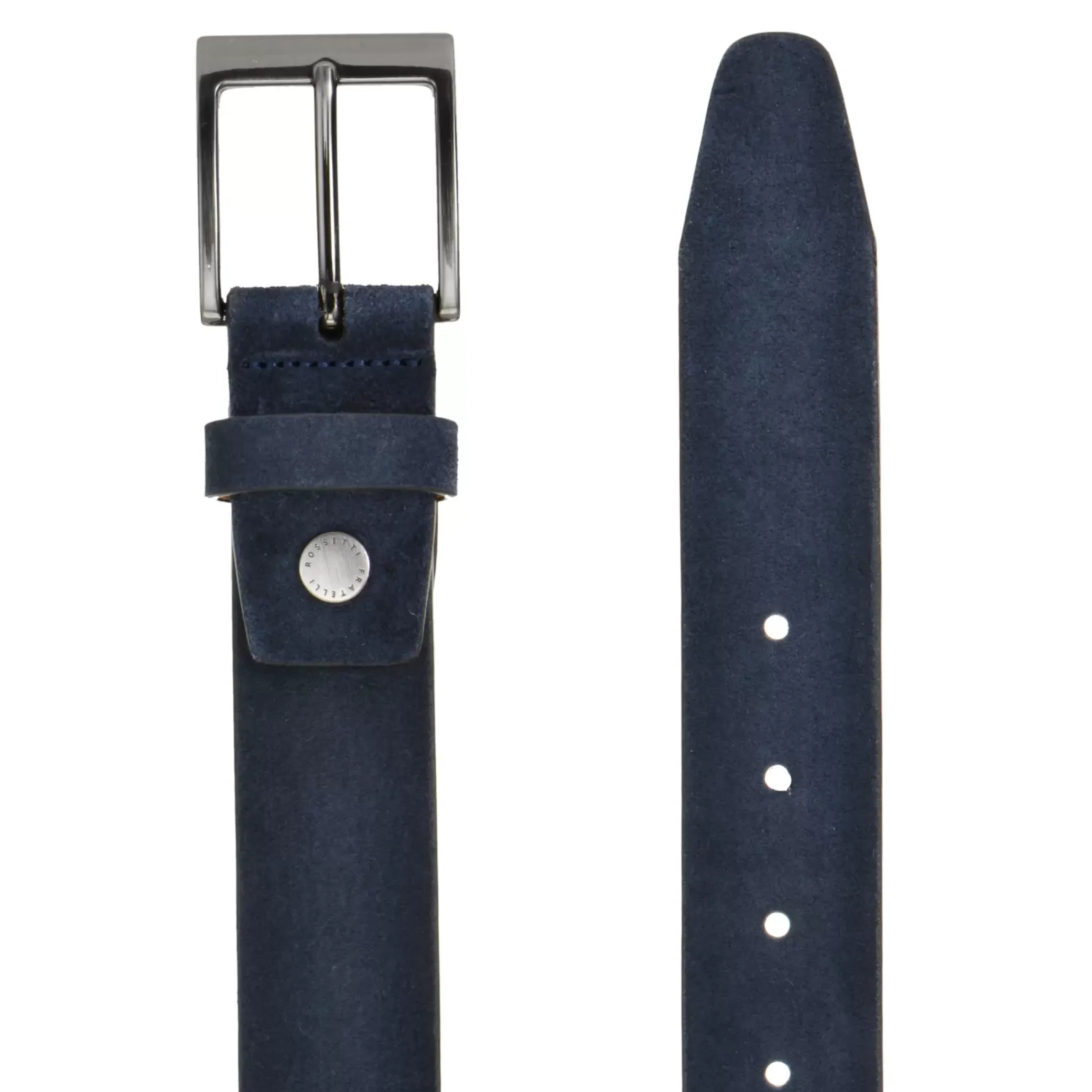 Fratelli Rossetti Navy blue suede men's belt|^ Belts