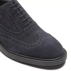 Fratelli Rossetti Navy blue suede Oxford shoe|^ Lace-up Shoes
