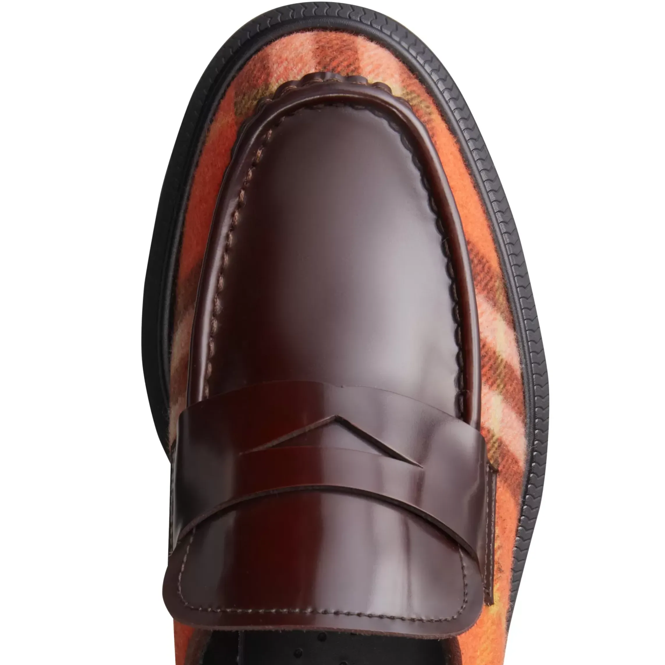 Fratelli Rossetti Orange Tartan fabric loafer|^ Loafers