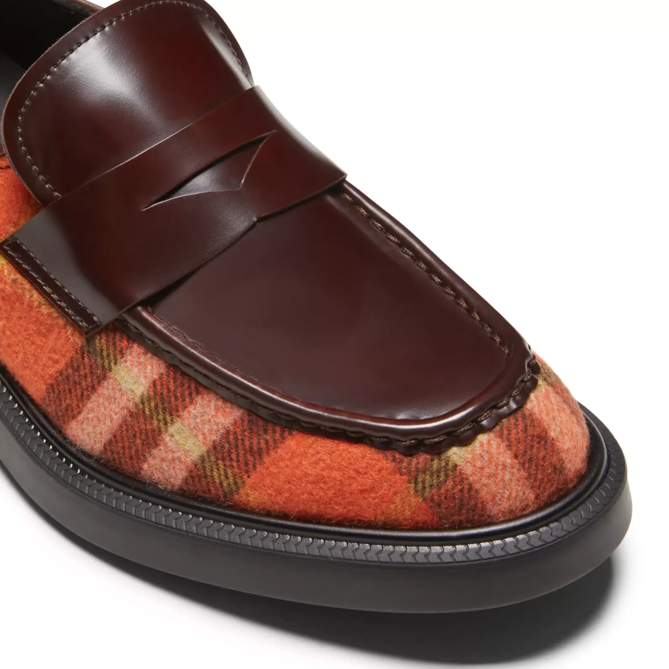 Fratelli Rossetti Orange Tartan fabric loafer|^ Loafers
